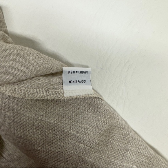 BRYN Walker Lily SMALL Light Linen Round Neck Ruffle 3/4 Bell Sleeve High-Low - Picture 7 of 11